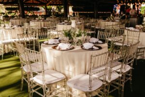 wedding venue set up in white